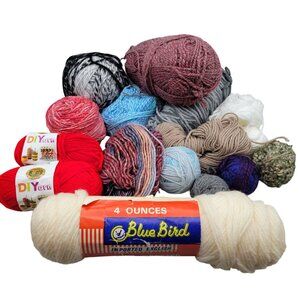Mixed Leftover Yarn Lot Crochet Knitting Projects 1.6 Lbs